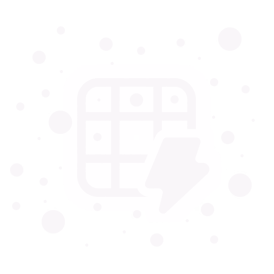 App-grid icon with a lightning bolt, surrounded by small scattered dots.